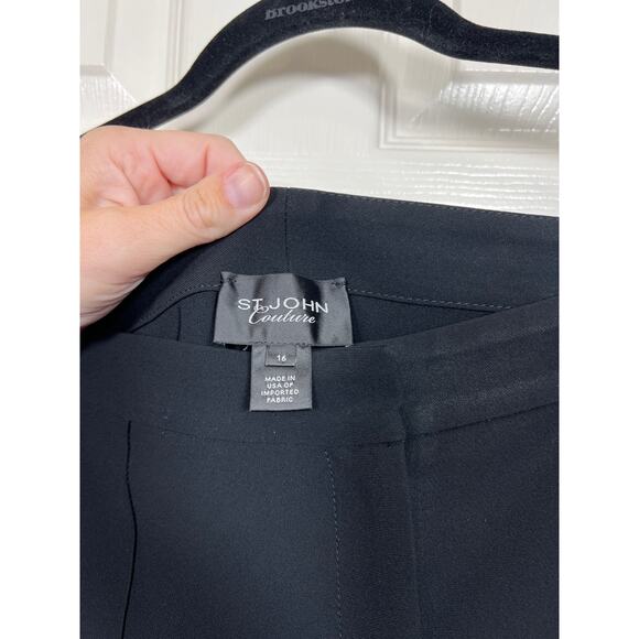 St. John Couture Dress Pants Straight Leg High Rise Black Women's 16 - Picture 4 of 6